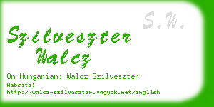 szilveszter walcz business card